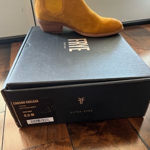 Suede mustard yellow booties